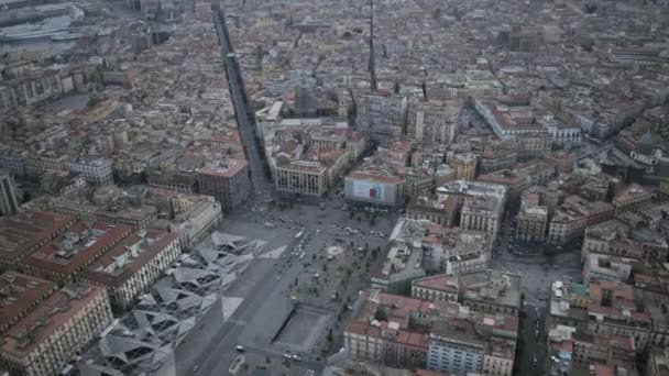 Hiperlapso Aéreo Piazza Garibaldi Con Alto Tráfico Durante Día Nápoles — Vídeo de stock