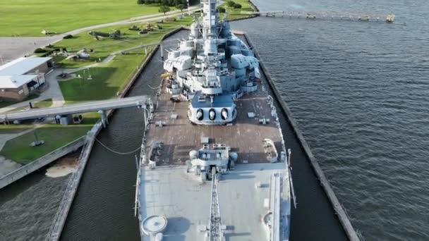阿拉巴马号 美国船舶的高空视图 — 图库视频影像