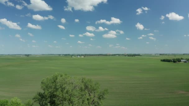 Dinamikusan Emelkedő Légi Felvétel Egy Mezőgazdasági Területről Swea Cityben Iowában — Stock videók