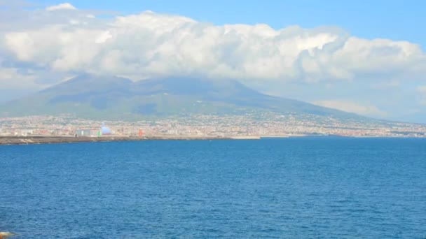 Foto Van Napels Skyline Haven Vesuvius Vulkaan Uitzicht Napels Italië — Stockvideo