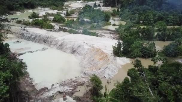 Gold Mining Pools Brazil Illegal Deforestation Causing Global Warming — Stockvideo