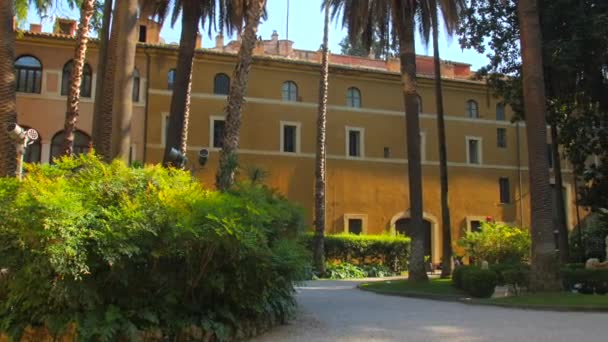 Aufnahme Vom Innenhof Des Palazzo Venezia Rom Italien Mit Blick — Stockvideo