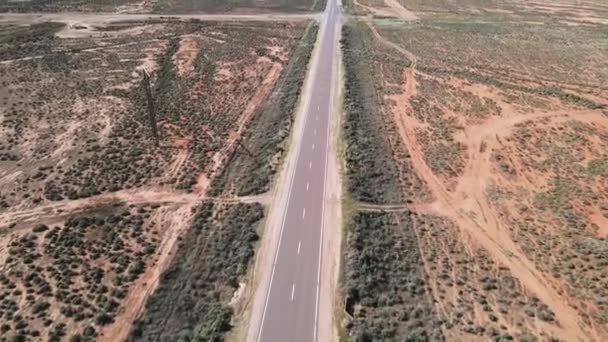 Drone Aerea Strada Desertica Paese Australia Pan Fino Rivelare Parco — Video Stock