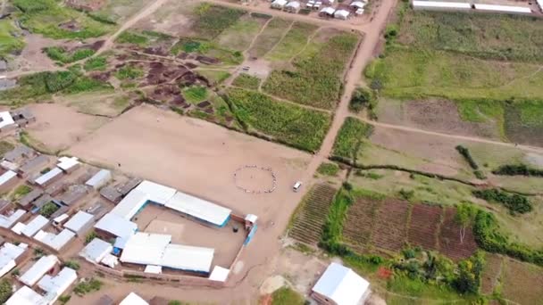 African Suburbs Drone View Malawi Countryside — Video