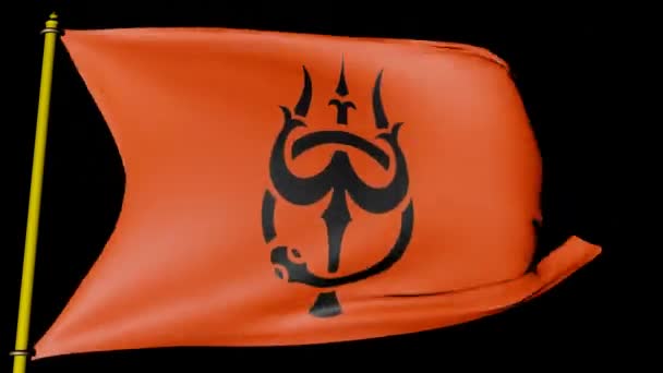 Trishul Wind Log Flag Snake — Vídeos de Stock