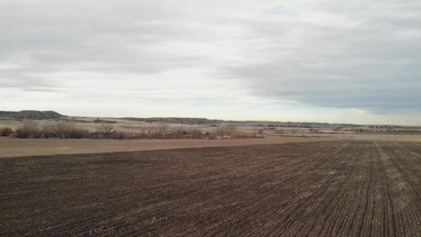 Farmland Midwest America Drone Shot Flying Fields Horizontal Drone Shot — Video Stock