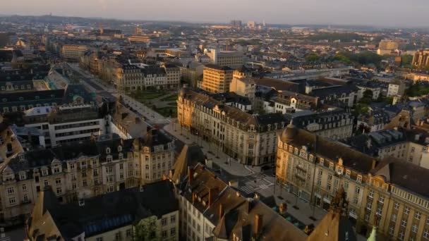 Drohnenaufnahmen Der Avenue Liberte Luxemburg Stadt — Stockvideo