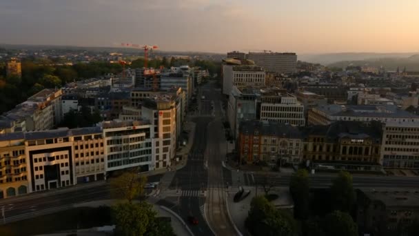 Boulevard Royal Luxembourg City Drone Footage — 비디오