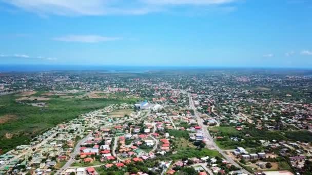 Tilt Aerial View Mahaai District Willemstad Curacao Dutch Caribbean Island — Stock Video