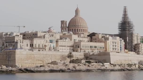 Dome Valletta Malta Overall Cityscape – stockvideo