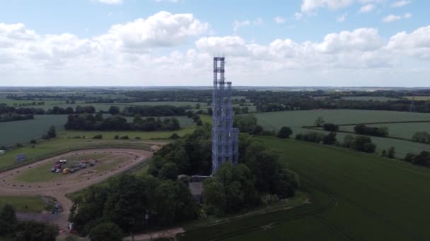 Telecoms Mast Tower Drone Aerial View — Stockvideo