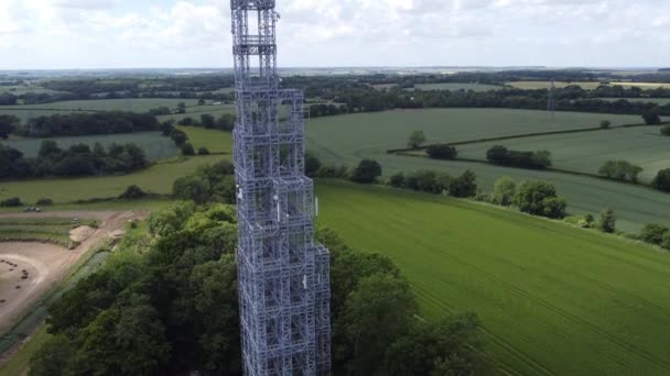 Telekommunikationsmast Tower Drohne — Stockvideo