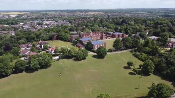 Hitchin Girls School Hertfordshire Drone Aerial View — Stockvideo