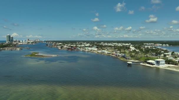 Approche Aérienne Vers Cotton Bayou Orange Beach Alabama — Video