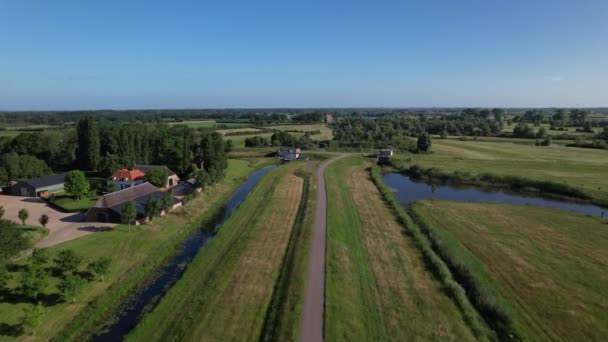 Pumping Station Part Water Management Dutch River Valley Landscape End — Vídeo de stock