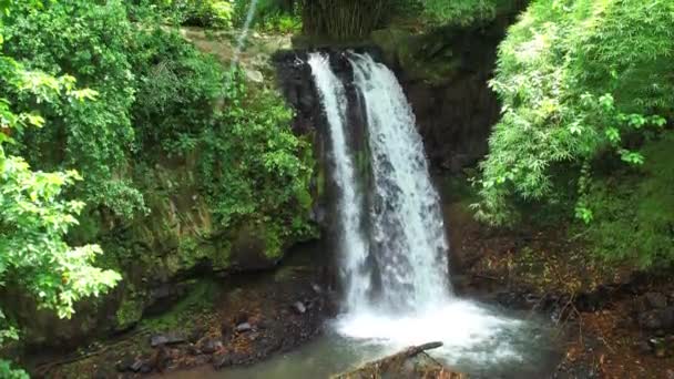 Aerial View Rio Ouro Waterfall Roca Agostinho Neto Sao Tome — Video