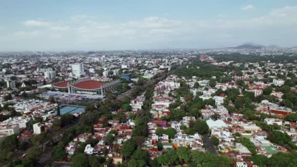 Повітряний Вид Альберки Olmpica Francisco Mrrquez Розташований Мехіко Доллі Вперед — стокове відео