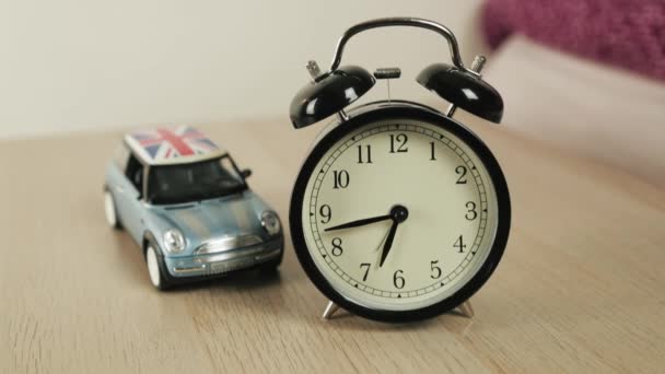 Mini Cooper Giocattolo Orologio Allarme — Video Stock