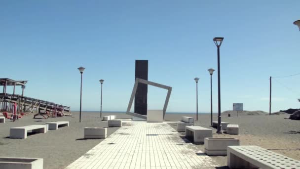 Memorial Waterfront Memory Victims Earthquake Tidal Wave Curanipe Southern Chile — Vídeo de Stock