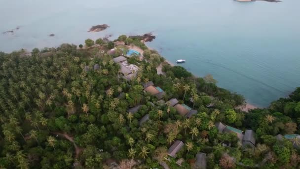 Džungle Ostrov Resort Thajsku Andaman Moře Při Západu Slunce Tyrkysově — Stock video