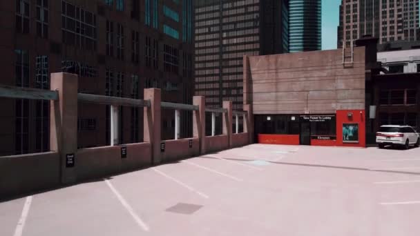 Chicago Arhitecture Buildings Uncovered Parking Lot — 图库视频影像