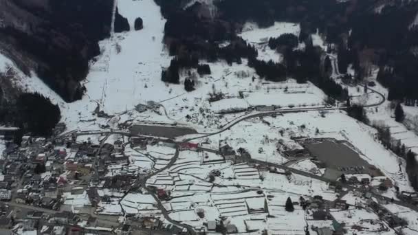 Základna Horského Lyžařského Střediska Nozawa Onsen Nagano Japonsko Malým Sněhem — Stock video