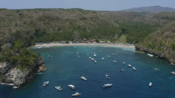 Tropical White Sand Beach Crystal Bay Nusa Penida Island Bali — Stock videók