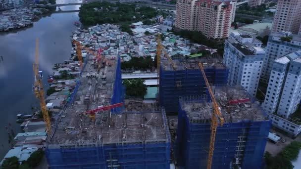 Вибухова Орбіта Великих Сучасних Будівельних Проектів Південно Східній Азії Будується — стокове відео