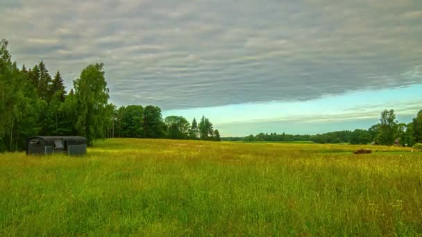 Fluffy Clouds Rolling Countryside Isolated Thermal Wood Sunrise Till Sunset — 비디오