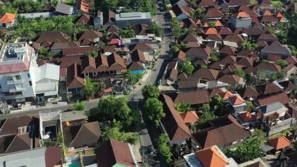 Aerea Dolly Zoom Bivio Nell Incrocio Stradale Bali Indonesia — Video Stock