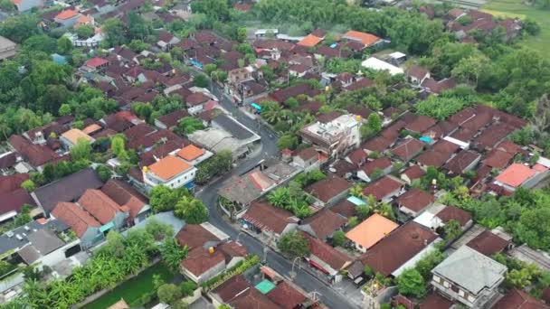 Góry Powietrznej Dół Pustych Dróg Żadnego Ruchu Bali Indonezji Pochmurny — Wideo stockowe