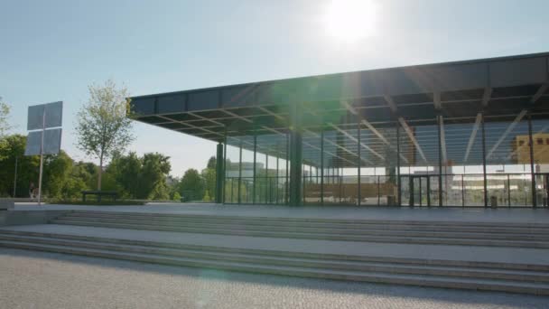 Nşaat Çalışmalarından Sonra Güneşli Bir Günde Berlin Ulusal Galerisi — Stok video