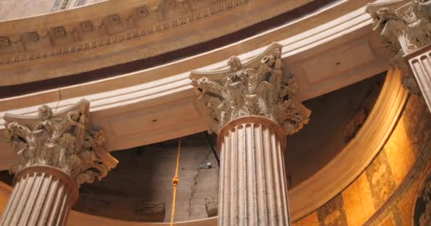 Close Interior Columns Most Famous Place Pantheon Also Called Temple — 비디오