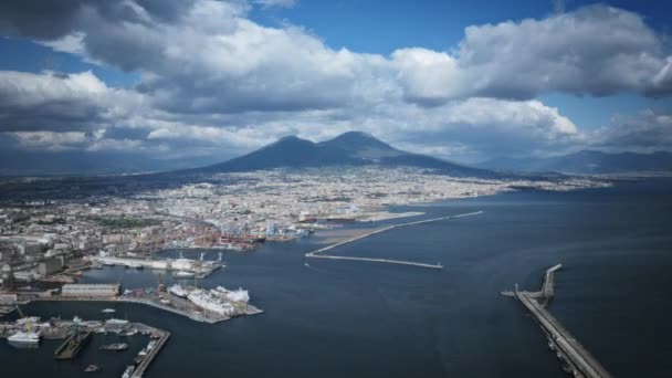 Aerial Hyperlapse Zoom Mount Vesuvius Naples Italy — Stockvideo