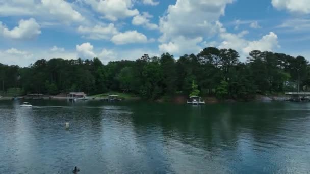 Luftaufnahme Des Lanier Sees Bei Cumming Georgia — Stockvideo