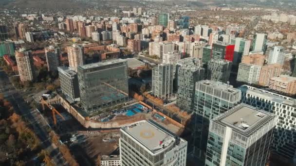 Aerial View High Rise Buildings Santiago Metropolitan Region Araucano Park – Stock-video