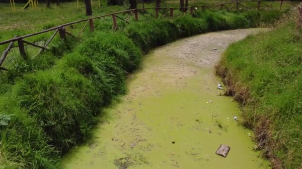 Drone Shot Dirty River Ecuador — Stockvideo