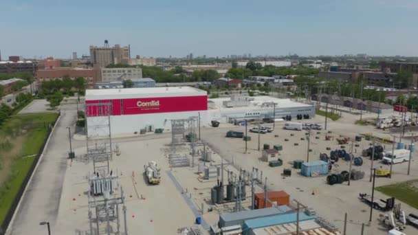 Commonwealth Edison Company Comed Cinematic Establishing Drone Shot — Vídeos de Stock