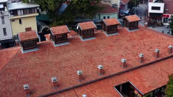 Aerial View Historical Bazaar Bursa Turkey — Video