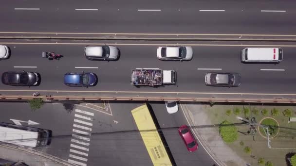 Satellite View Traffic Roundabout Overpass Soyapango Area San Salvador Salvador — Video Stock