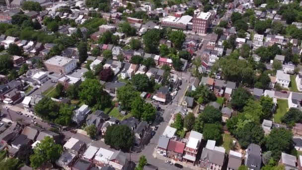 Drone Vista Sobre Uma Cidade Edifícios Pensilvânia — Vídeo de Stock