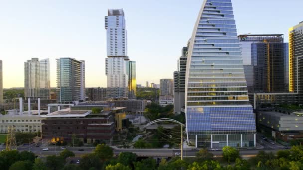 Aerial View Front Google Building Block 185 Office Tower Northshore — Stockvideo