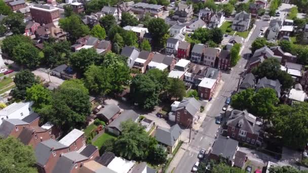 Drone View Town Buildings Pennsylvania – stockvideo
