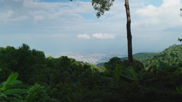 Güneşli Bir Günde Kuzey Tayland Chiang Mai Şehrinin Doi Pui — Stok video