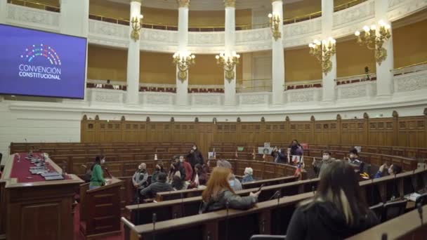 Santiago Children May 2022 Pan Right Senate Chamber Former National — 图库视频影像