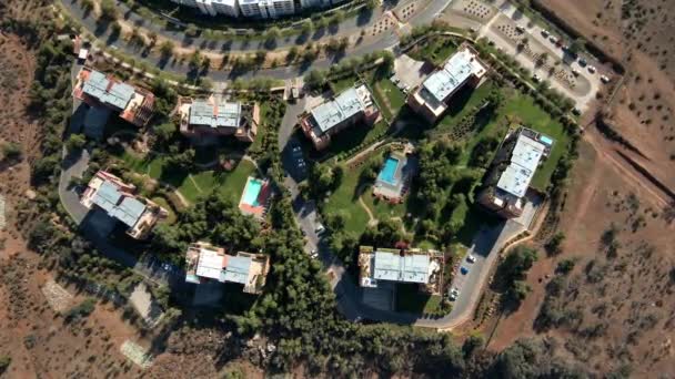 Close Overhead View Luxury Condominium Foothills Las Condes Santiago Chile — Vídeo de stock