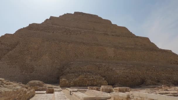 Handheld Uitzicht Voor Saqqara Necropolis Het Zonnige Caïro Egypte Afrika — Stockvideo