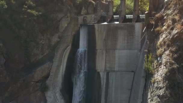 Aerial View Rindge Dam Malibu Creek Park California Usa Pedestal — Stockvideo