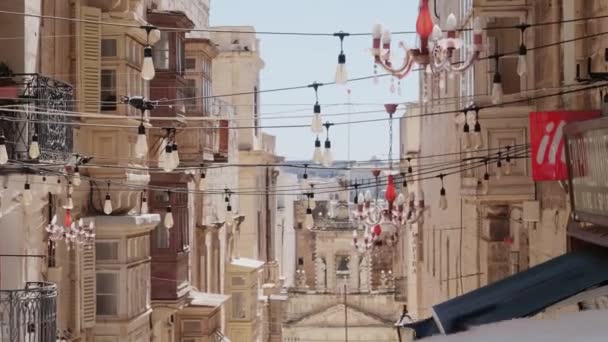Buildings Valletta Maltaon Sunny Day — Stock videók