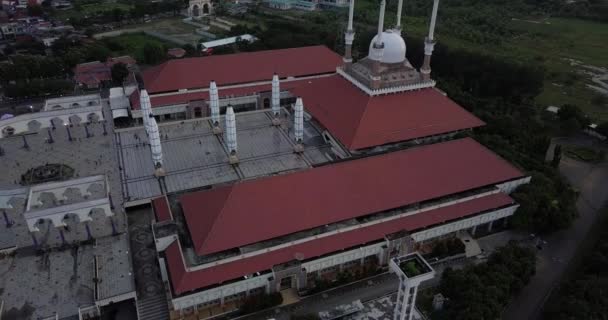 Aerial View Great Mosque Central Java Majt Suset Time Mosque — Stockvideo